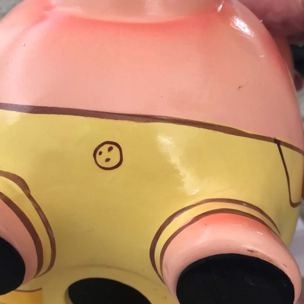 Yellow Piggy Bank with Red Umbrella Design - Picture 8 of 8